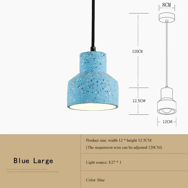 suspension moderne en terrazzo design nordique plusieurs couleurs led - vue 17 sur 28