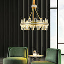 lustre en cristal rond design postmoderne pour un intérieur créatif