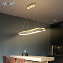 suspension led moderne rectangulaire avec télécommande lampara