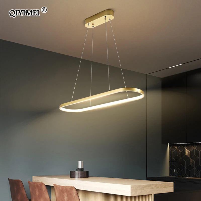 suspension led moderne rectangulaire avec télécommande lampara - vue 3 sur 12