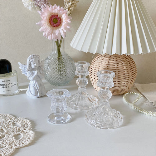 bougeoir en verre pour décoration romantique et centre de table - vue 5 sur 11