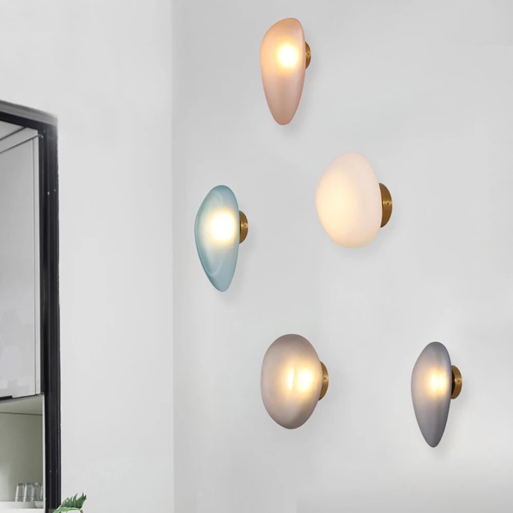 applique led nordique design moderne galet chambre escalier lumière