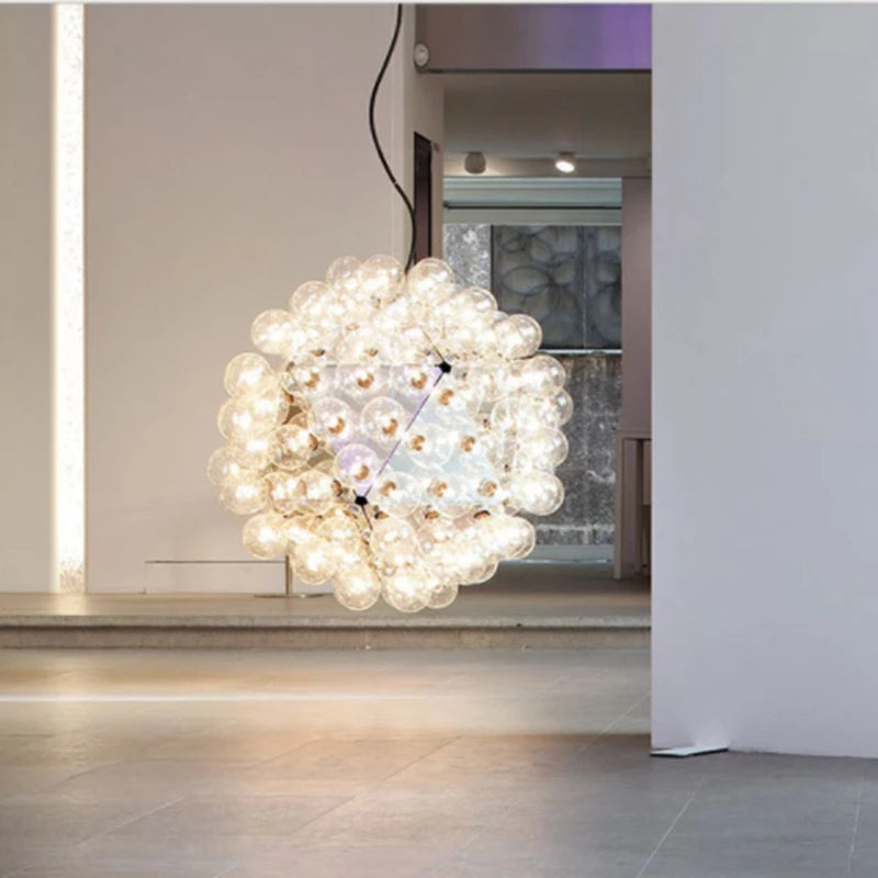 suspension boule nordique en verre design moderne pour décoration intérieure - vue 4 sur 8
