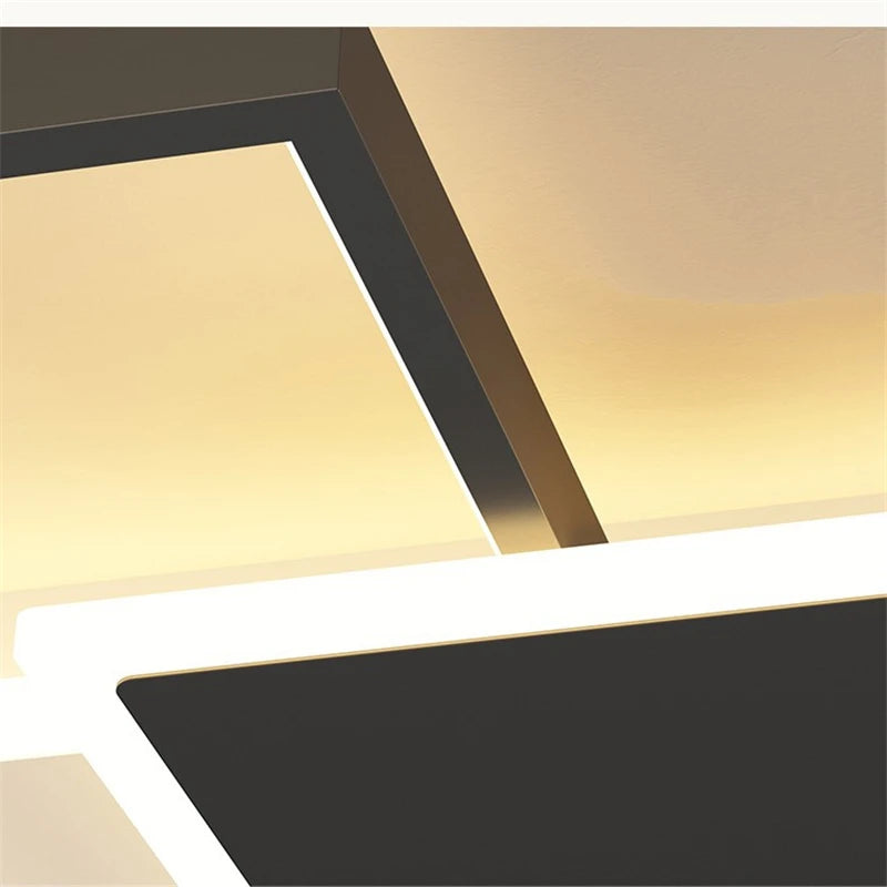 plafonnier à cadre carré moderne avec lumières led - vue 6 sur 12