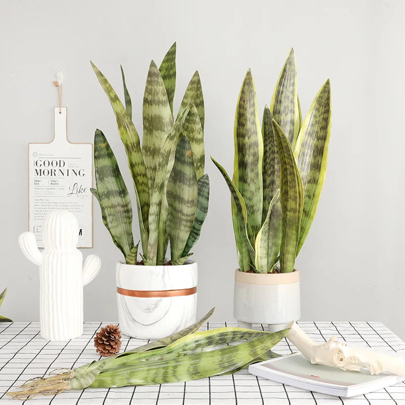 plantes artificielles feuilles de tigre pour décoration intérieure et jardin - vue 3 sur 12