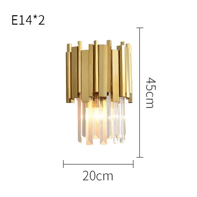 applique murale en cristal transparent chromé doré design élégant - vue 12 sur 12
