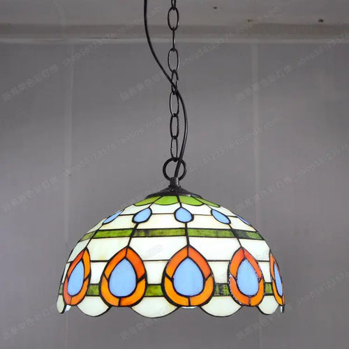 lustre tiffany européen pour restaurant café ou bar - vue 14 sur 19