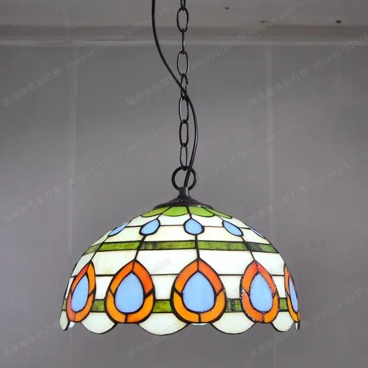 lustre tiffany européen pour restaurant café ou bar - vue 13 sur 19