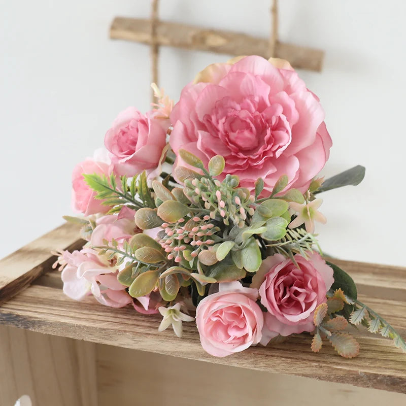 bouquet de pivoines artificielles pour mariage et décoration - vue 7 sur 12