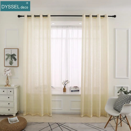 Rideau tulle carreaux style europeen pour salon chambre