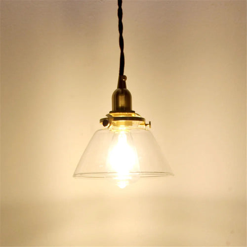 loft industriel led suspension lumière rétro en laiton verre suspension - vue 2 sur 8
