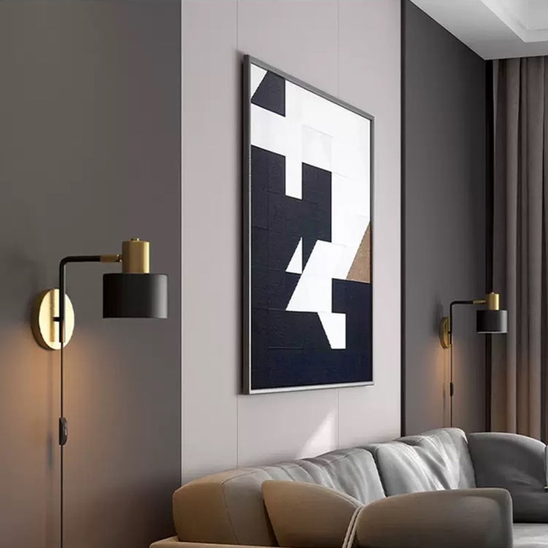 wall lamp Aveiro black and gold brass LED wall light