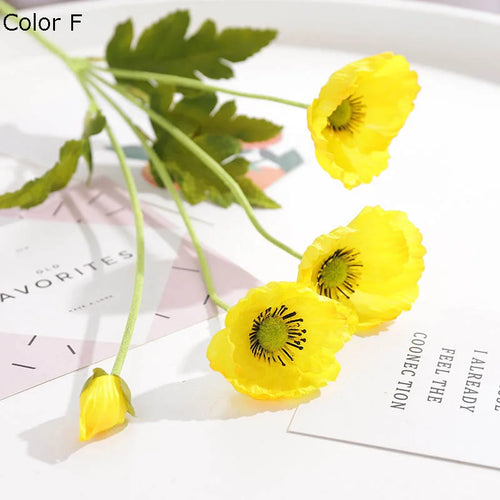 nouveau décor de jardin fleurs de pavot artificielles pour fête - vue 20 sur 26