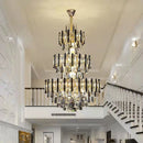 lustre en cristal de luxe pour escalier et hall d'hôtel