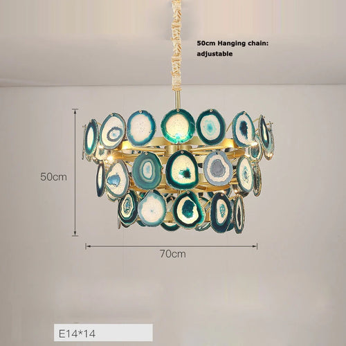 lustre design moderne en agate colorée pour intérieur - vue 16 sur 15