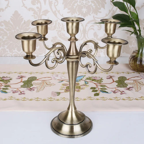 bougeoir rétro à cinq bras pour décoration intérieure romantique - vue 2 sur 10