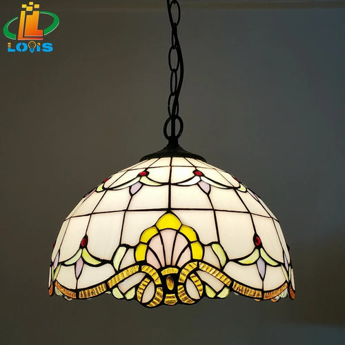 lustre tiffany antique pour restaurant café bar et allée - vue 20 sur 19