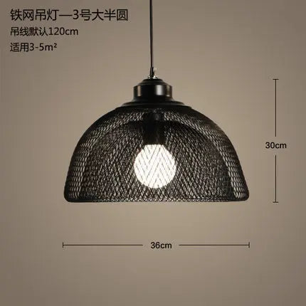 lustre industriel cage à oiseaux style loft rétro en fer minimaliste - vue 8 sur 17