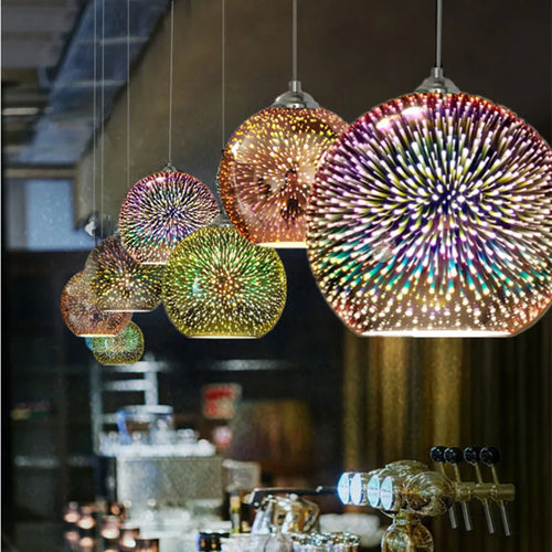 lampe led suspendue design nordique moderne décorative feu d'artifice - vue 4 sur 9