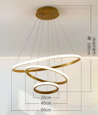 lustre moderne led en acrylique avec anneau lumineux