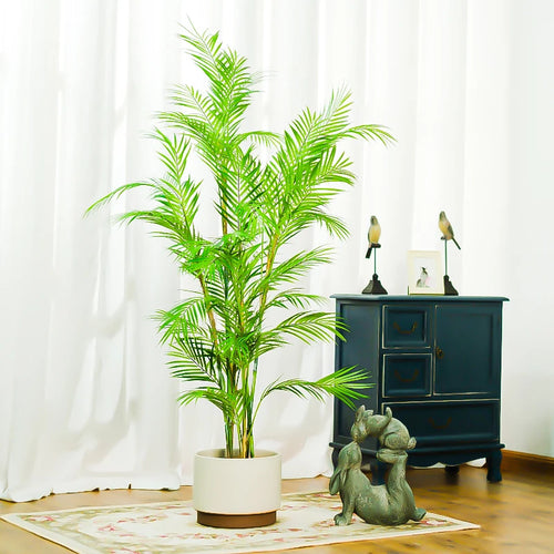 plantes tropicales hautes palmier artificiel en pot décoration extérieure - vue 3 sur 10