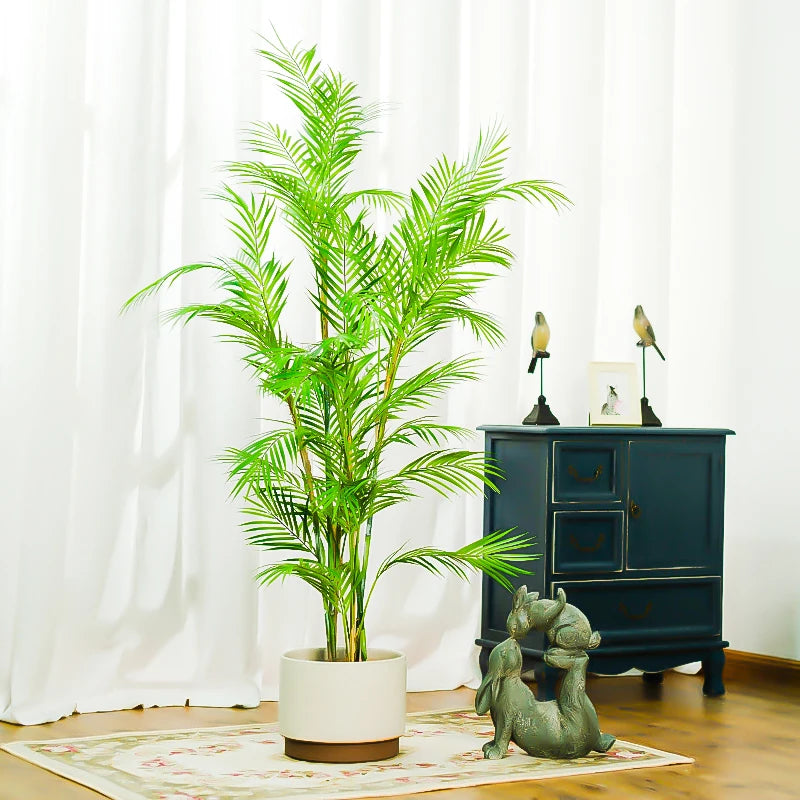 plantes tropicales hautes palmier artificiel en pot décoration extérieure - vue 3 sur 10