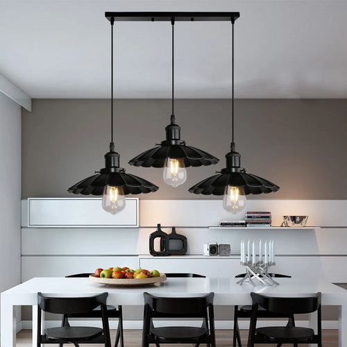 lustre vintage loft suspension lampe industrielle rétro salon - vue 4 sur 14