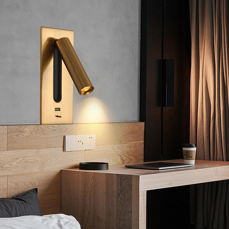 applique murale led multifonction avec chargeur usb intégré - vue 6 sur 14