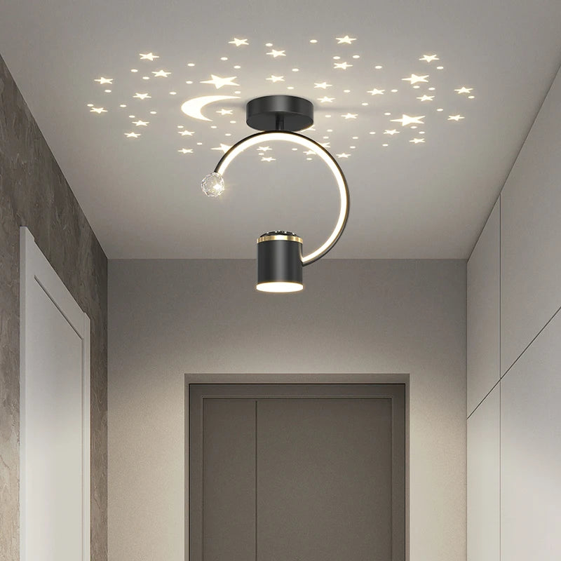 Plafonnier design LED avec projection étoiles