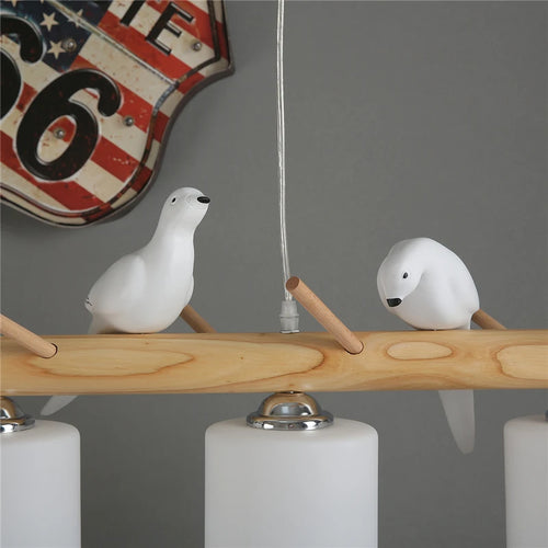 suspension créative nordique en bois pour ambiance moderne - vue 7 sur 9