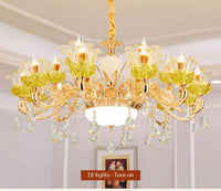 lustre en cristal européen éclairage de luxe pour décoration intérieur