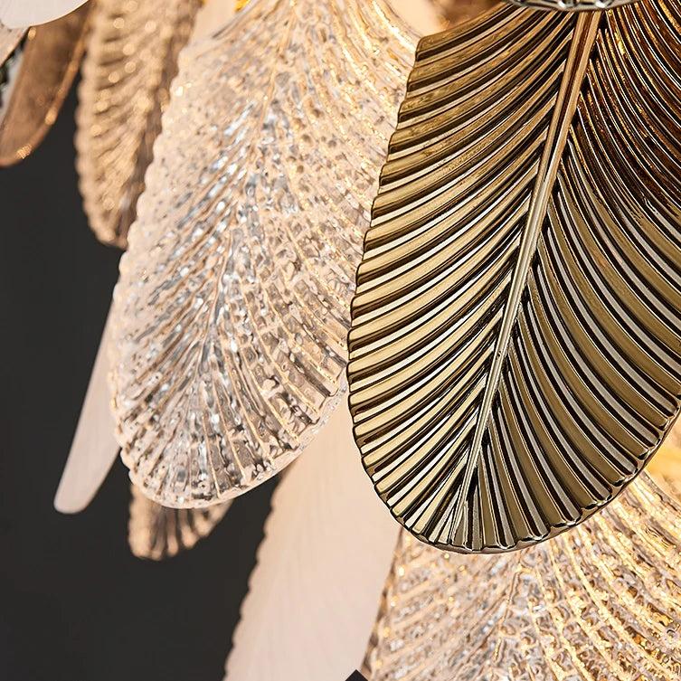 lustre design art déco moderne en acier inoxydable à led - vue 6 sur 12