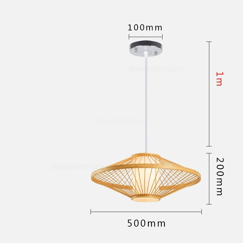 luminaire suspendu en bambou chinois pour restaurant hôtel - vue 27 sur 29