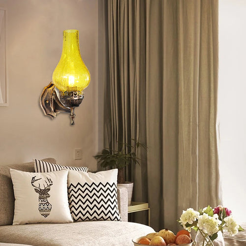 applique murale vintage en métal et verre style chinois décoratif pour intérieur