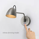 Applique murale led nickel interrupteur tactile réglable rotative