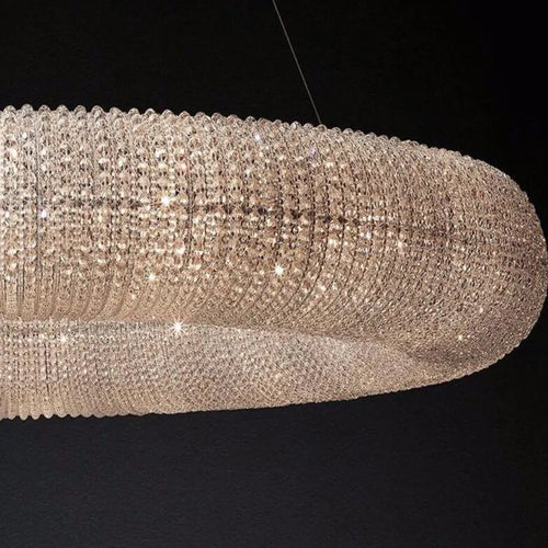 lustre en cristal led moderne en chrome doré pour intérieur élégant - vue 3 sur 5
