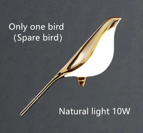 suspension LED oiseau fantaisie plaquée or design moderne ajustable - vue 8 sur 18