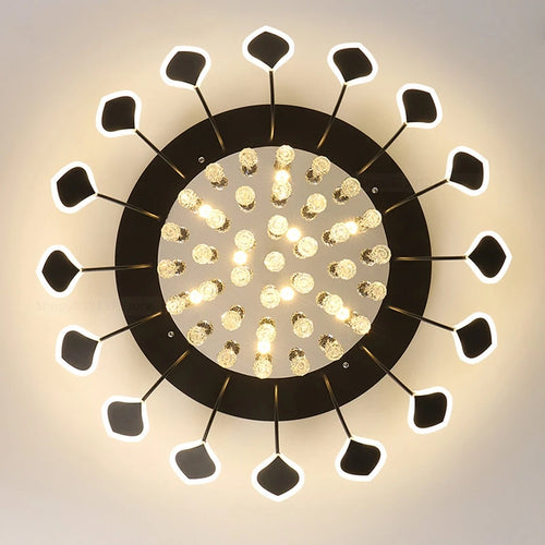 plafonniers modernes en cristal clair avec éclairage led terrestre - vue 7 sur 14
