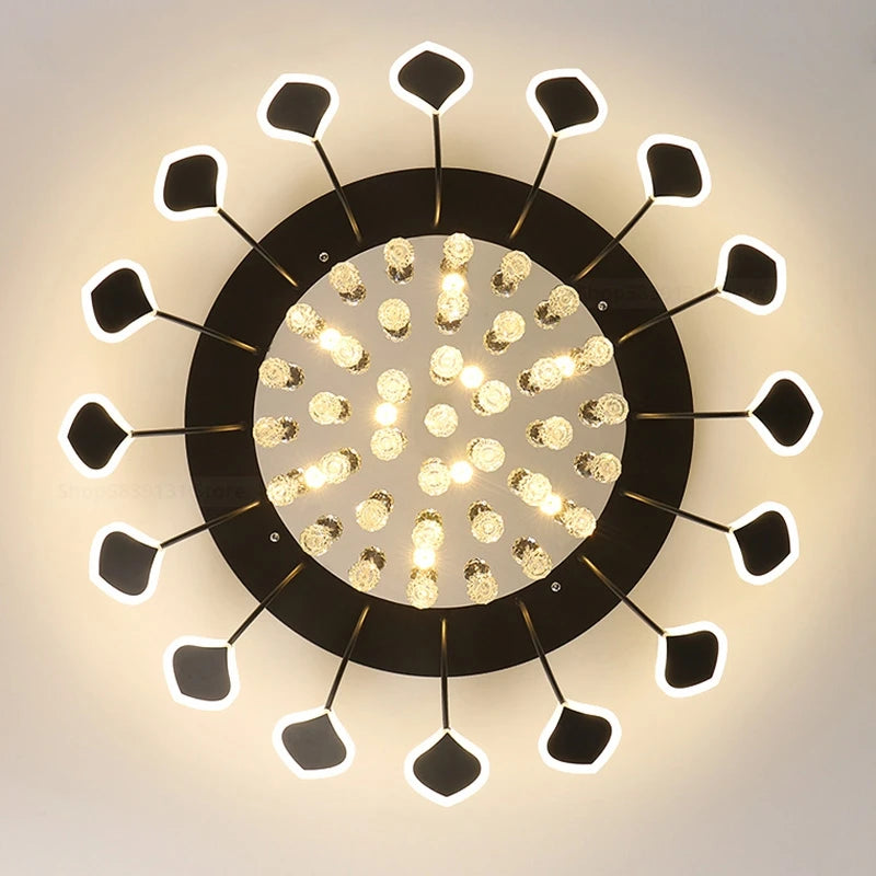 plafonniers modernes en cristal clair avec éclairage led terrestre