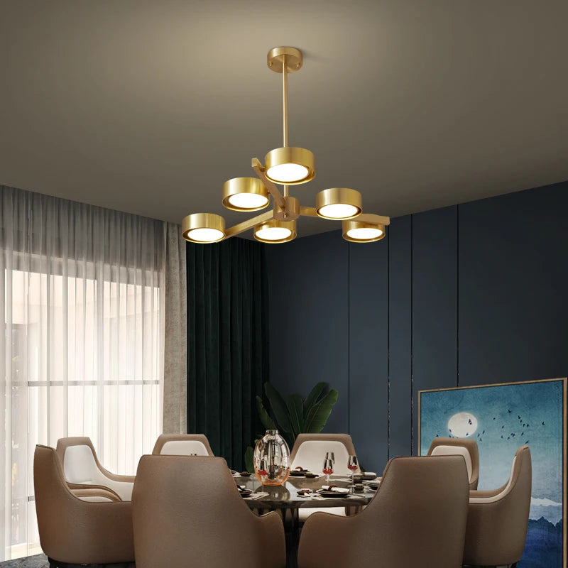 lustre nordique en cuivre design créatif pour éclairage doux - vue 4 sur 9