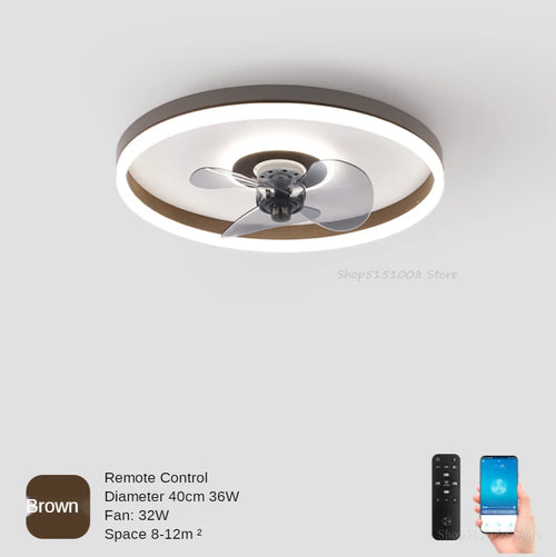 plafonnier moderne avec ventilateur et leds 3 couleurs - vue 14 sur 18