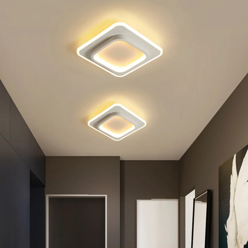 lustre led allée plafonnier noir blanc