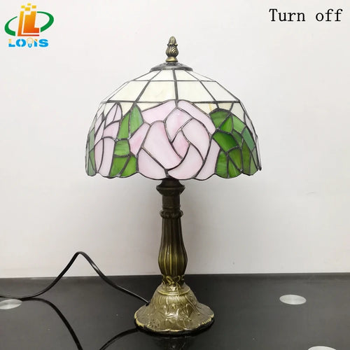 lampe de table style tiffany en forme de rose pour décoration intérieure - vue 7 sur 6