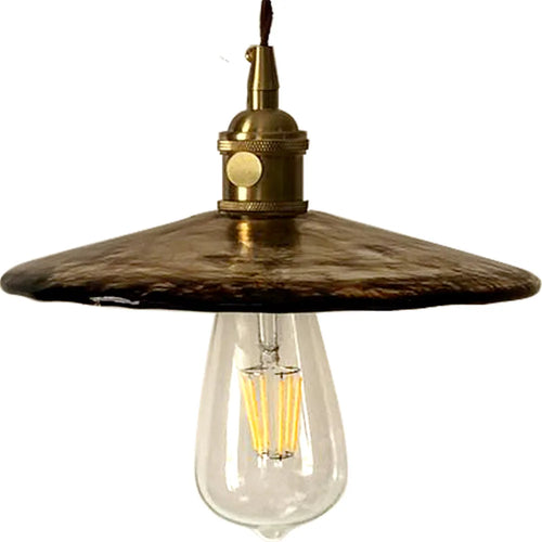 suspension en verre et laiton style nordique vintage - vue 4 sur 6