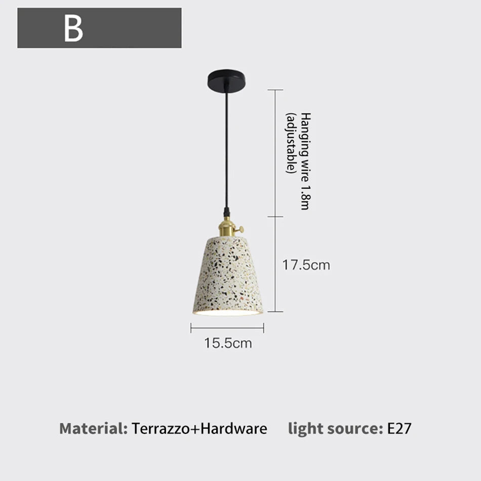 Luminaires suspendus en ciment blanc nordique E27 Bar salon cuisine lampe suspendue moderne lumière Suspension Luminaire éclairage - vue 8 sur 11