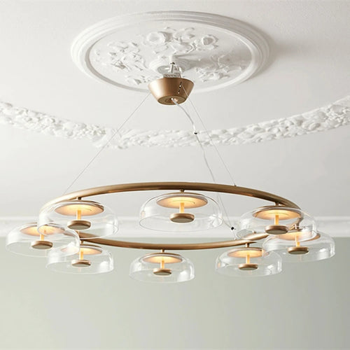 lustre scandinave moderne design luxe éclairage intérieur rond - vue 2 sur 10