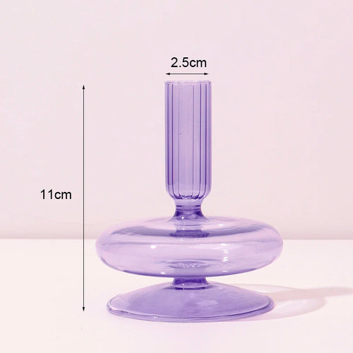 bougeoir en verre pour décoration romantique et festive - vue 16 sur 15