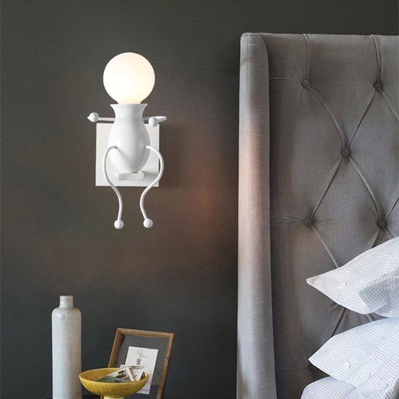 applique murale moderne en fer humanoïde luminaire décoratif d'intérieur - vue 4 sur 18