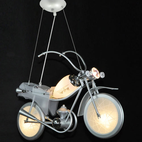 lustre led créatif nordique pour chambre d'enfants en acrylique moto - vue 6 sur 9