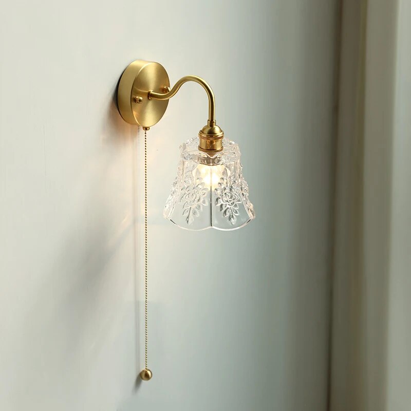 Éclairage LED verre salle bain nordique cuivre tirer interrupteur - vue 5 sur 23
